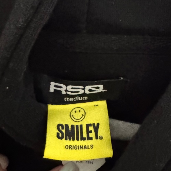 RSQ x Smiley Smile More Black Mens Hoodie Sz Medium - Picture 9 of 9